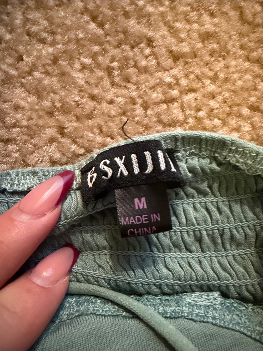 Lace Detail Strappy Bodysuit in Sage Green - Picture 2 of 2